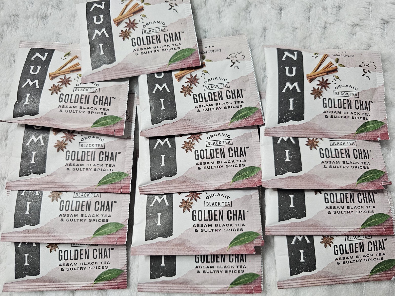 Numi Organic Tea Golden Chai, 13 Count of Tea Bags, Black Tea NO BOX