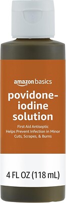 Amazon Basics First Aid Povidone Iodine Solution 4oz - 1 Pack