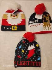 Lot of 3 new kids winter hats Christmas themes