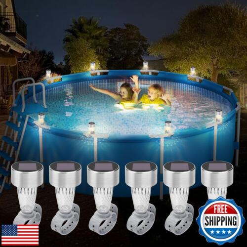 JEMULICE Solar Pool Lights for Above Ground Pools LED Energy Saving Warm Whit