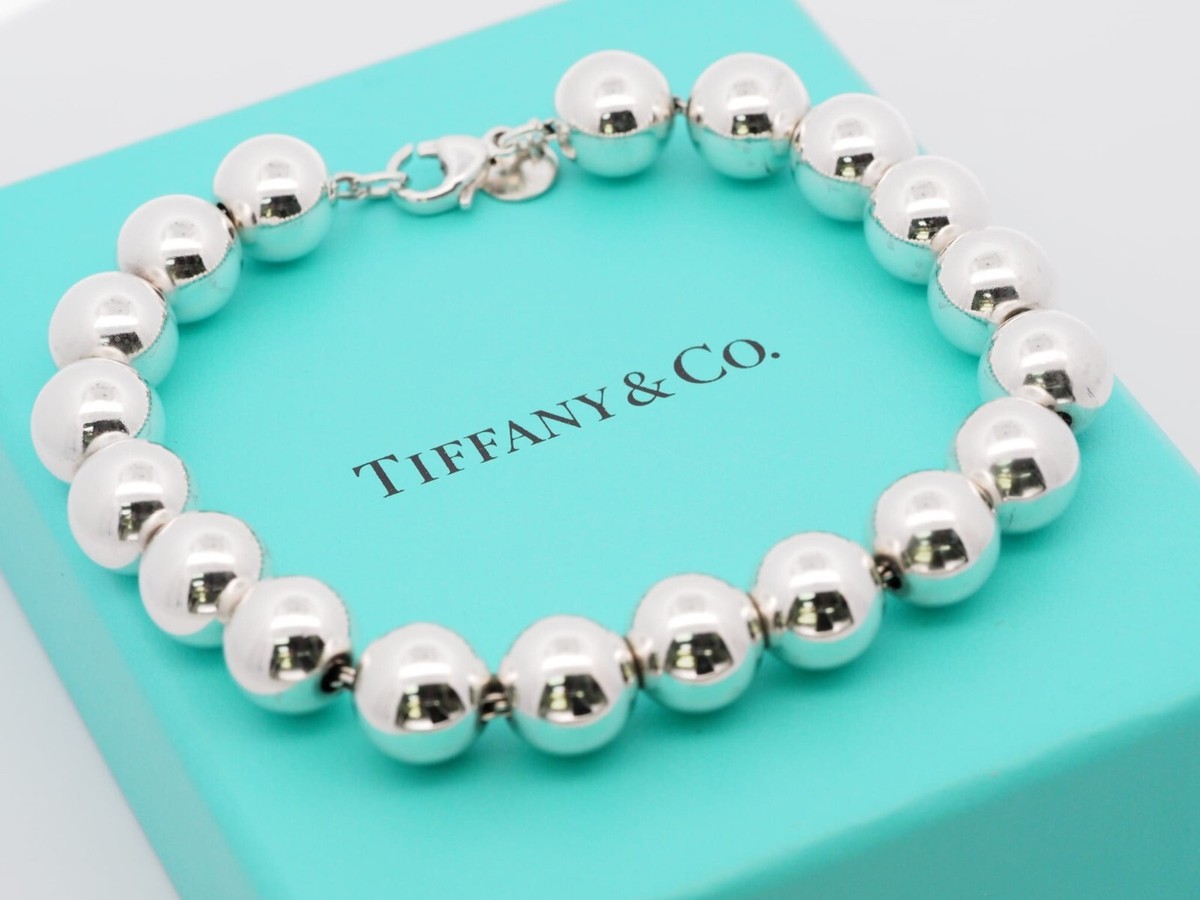 Tiffany Co HardWear Ball Bracelet 925 Sterling Silver 10mm Bead