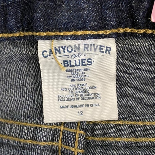 Y2K Canyon River Blues Boot Cut Denim Jeans Girl's 12 Rhinestone Embroidered New - Picture 12 of 12
