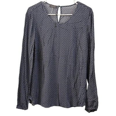 BASLER Women Blue Long Sleeve Blouse Top Size M Office Business Casual