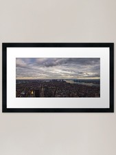 Panoramic view of New York City Fra Framed Wall Art Poster Canvas Print Picture