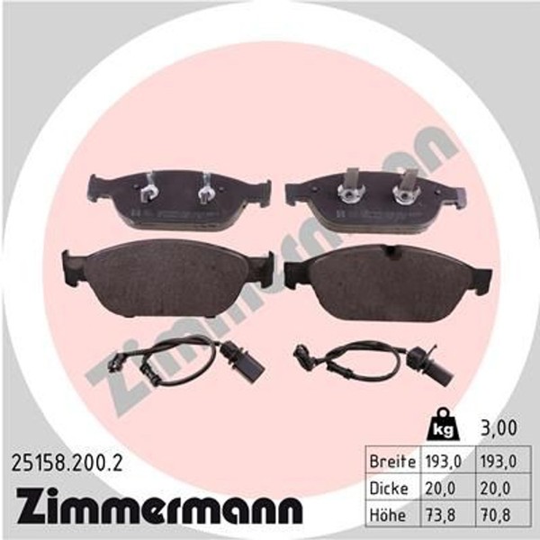 Zimmermann BremsbelÄGe Passend FüR Audi A6 4G2 4GC 4G5 4GD 4GH 4GJ A7 4GA 4G-image