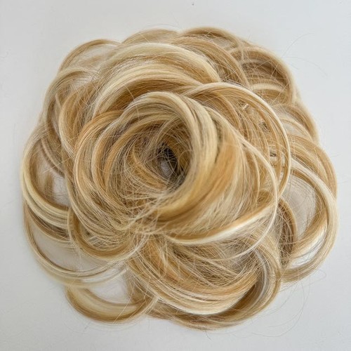 Messy Bun Haarteil Lockiges Haar Scrunchie Dutt Extensions Echthaar wie Echthaar - Bild 18 von 38