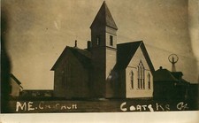 Real Photo Postcard Methodist Episcopal Church, Coats, Kansas - circa 1908