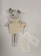 Zara Home Mouse 10" Plush Tan Dress Stuffed Animal Cuddle Lovey Toy