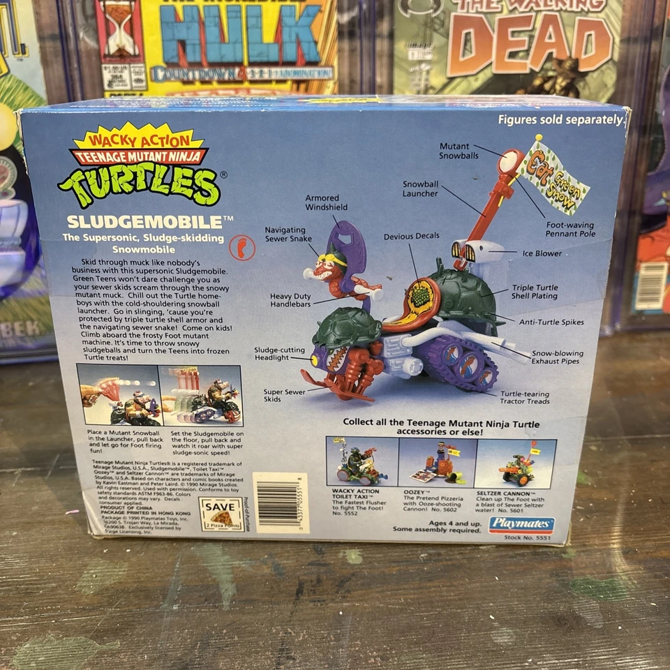NIB 1990 Teenage Mutant Ninja Turtles TMNT Sludgemobile Vehicle Blueprint Box - Image 3 of 4
