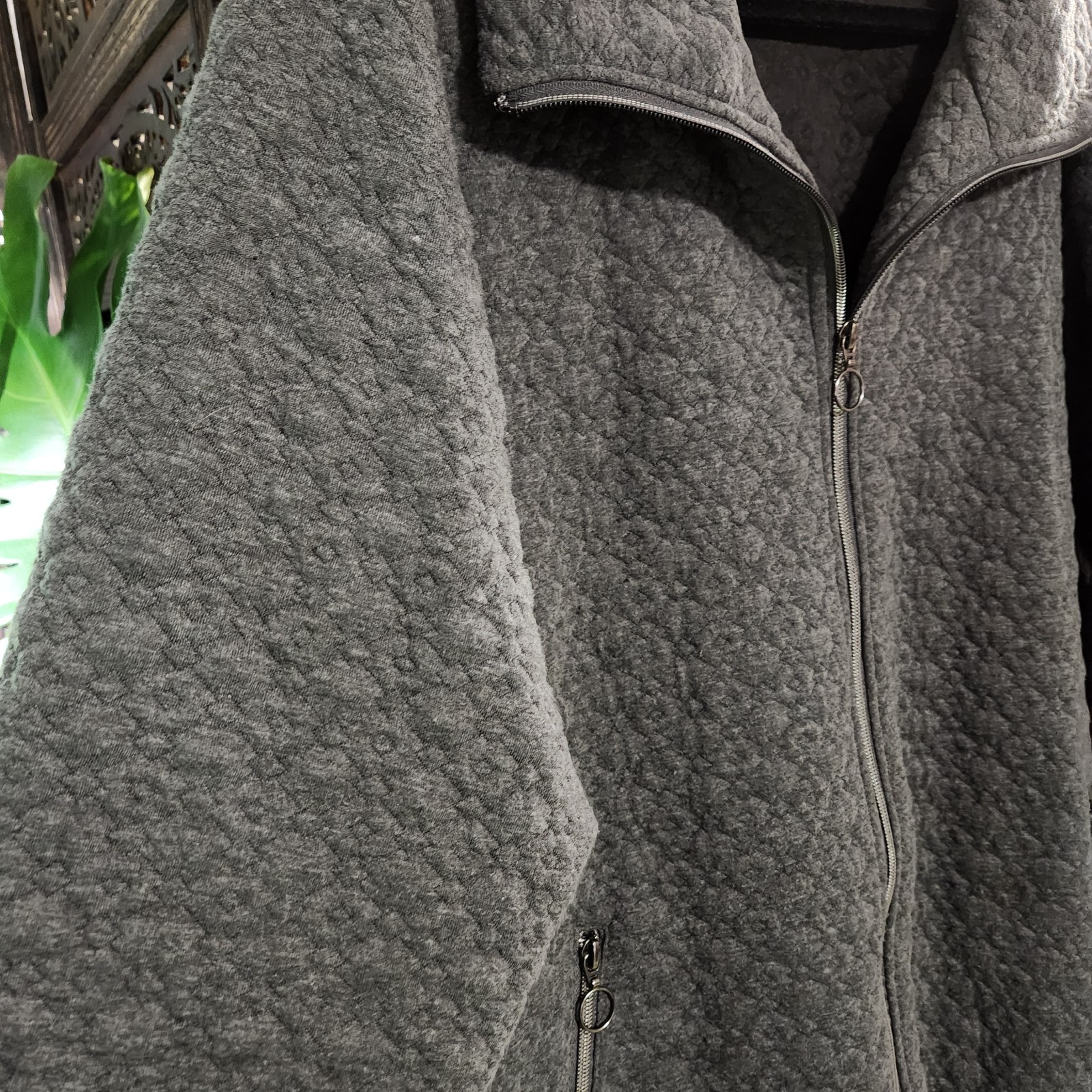 Ruby Rd Quilted Gray Full Zip Jacket Coat Women S… - image 6