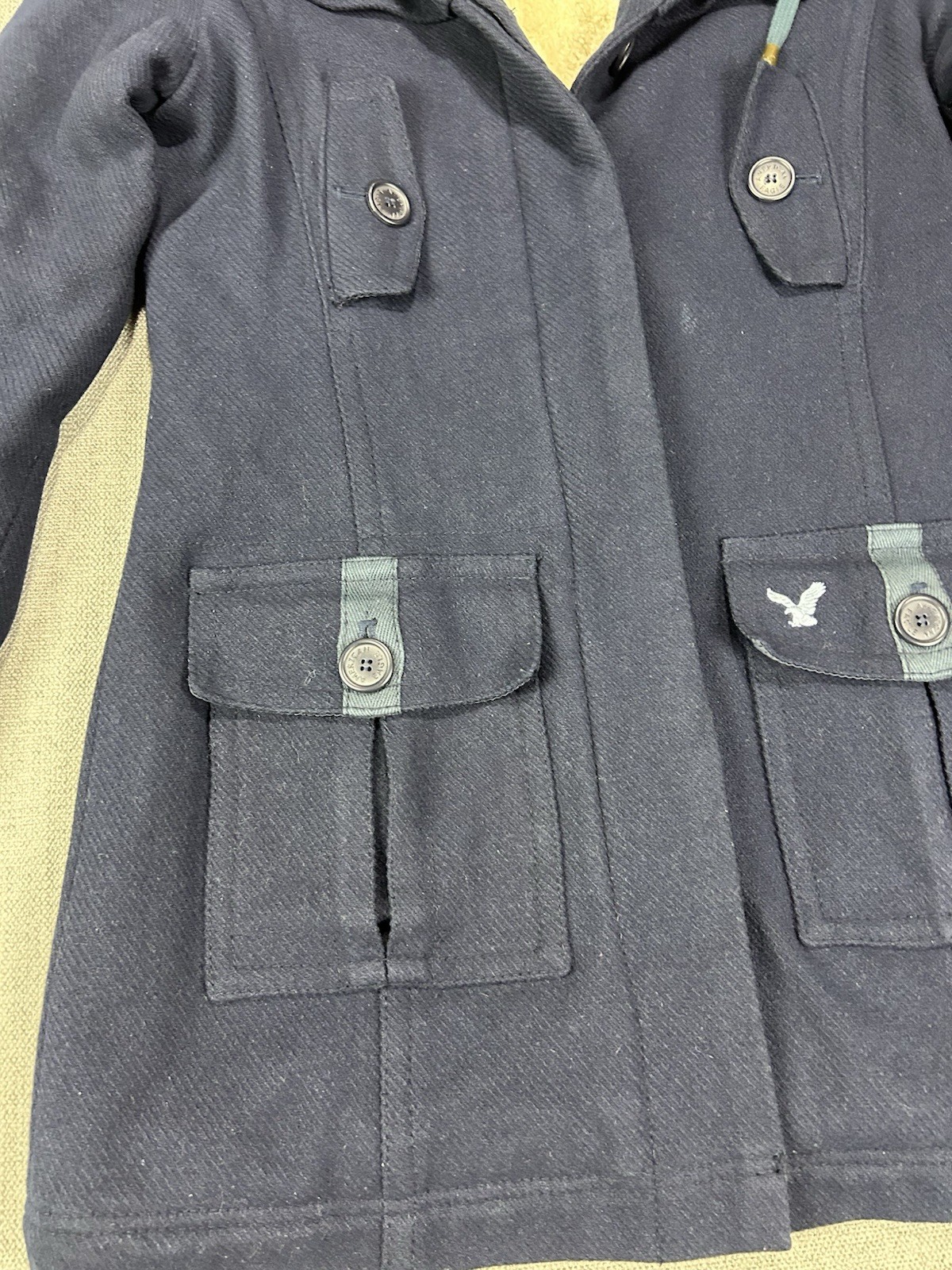 American Eagle Womens Jacket Wool Blend  Hooded P… - image 3