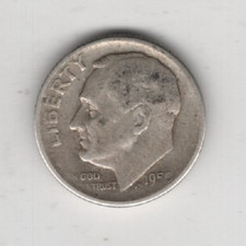1955 S 10¢ DIME 90% SILVER TEN CENTS SAN FRANCISCO UNITED STATES OF AMERICA USA