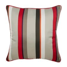 Red Decorative Throw Pillow Cover, 16"x16" Silk Cushion - Stripe My Life