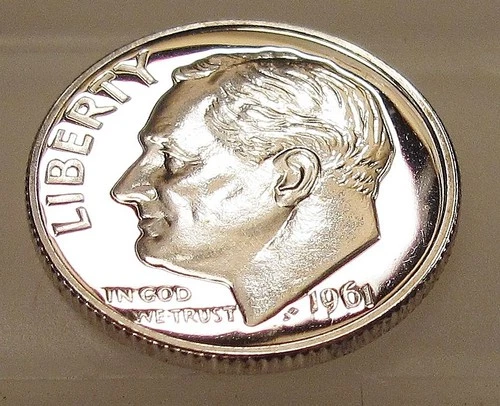 1961 Gem CAMEO Proof Dime EYE CANDY 90% Silver Blazing Original Luster#1101 ~ 4