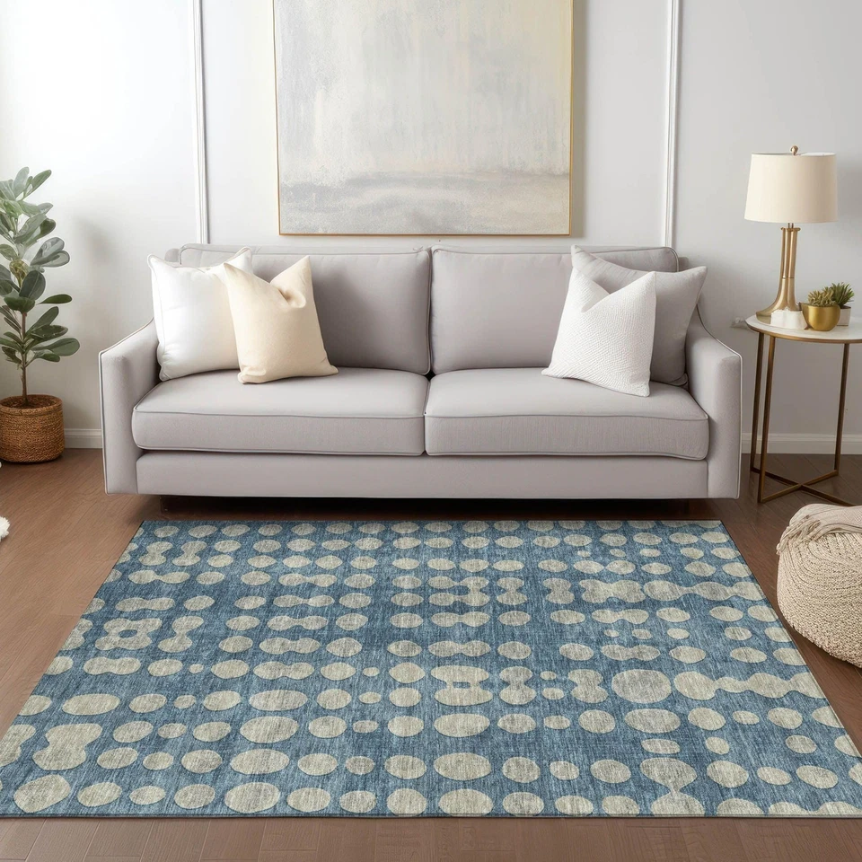 Alfombras Addison Chantille ACN869 Azul 9' x 12' Interior/Exterior, Lavable a Máquina---- Foto 4 de 4