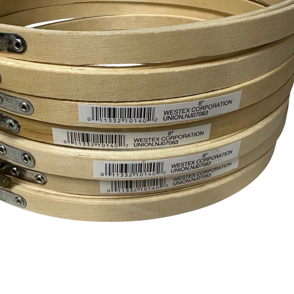 NEW Vintage Wooden Embroidery Hoops Quilting Cross Stitch Various Size LOT OF 8 - Image 4 of 4