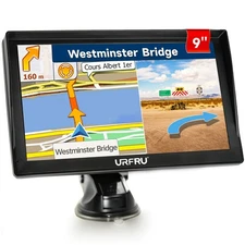 URFRU GPS Navigator for Car Truck 9-Inch 2025 Offline Maps Lifetime Free Updates