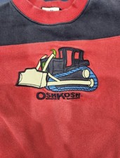 Vintage Oshkosh Boys Sweatshirt 4T Blue/Red Bulldozer