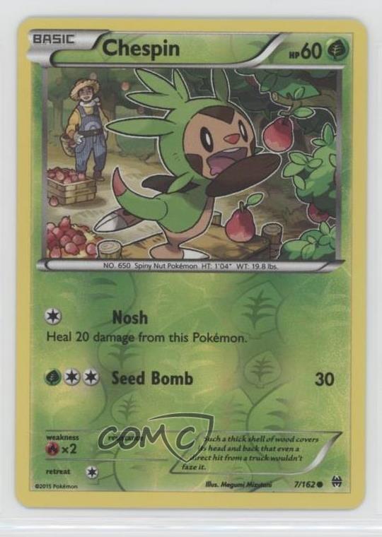 Chespin Reverse Foil Pokémon XY BREAKthrough #7