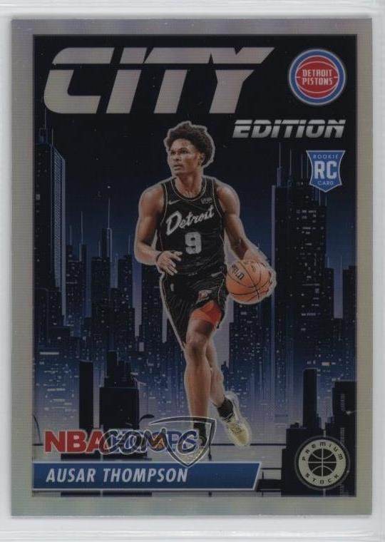 2023 Panini NBA Hoops Premium Stock City Edition Silver Prizm Ausar Thompson 7rf