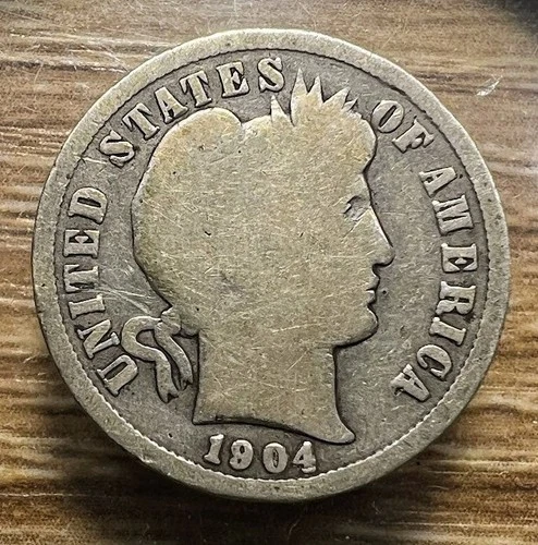 1904-P Barber Dime - Actual Coin Shown - Free Shipping & Tracking INV#194