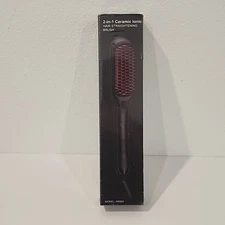 Febfoxs 2 In 1 Ceramic IonicHair Straightening Brush Model KR005 BLACK Sealed