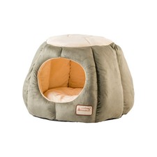 Cat Bed Cozy Dome Shaped Tent Cave High Quality Thick Warm Roomy Green