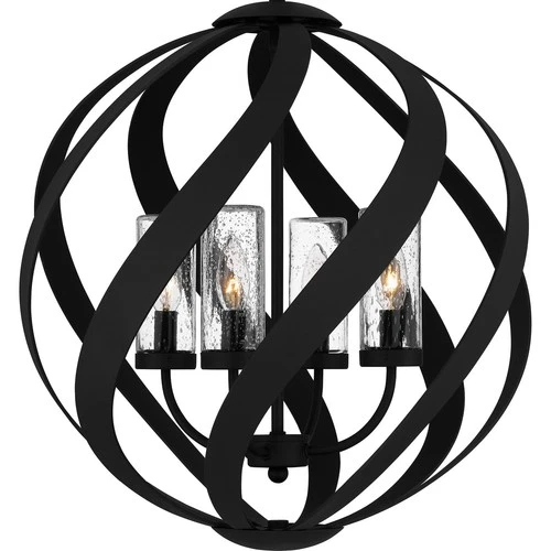 Earth Black Four Light Outdoor Pendant from the Blacksmith Collection - Picture 5 of 6