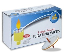 Round Floating Cotton Wicks - 50 Count for Ner Mitzvah Candles