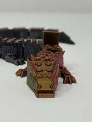 3D Printed Articulated Dragon Crocodile 15'' Color Shift Silk Fidget Toy Lego 