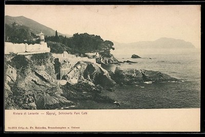 Nervi, Schickerts Parc Café sulla Riviera di Levante, postcard