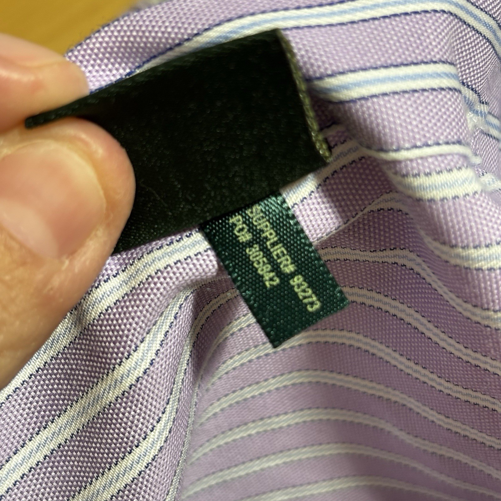 Lauren Ralph Lauren Women Shirt 14.5 32/33 Non Iron Long Sleeve Purple Stripe thumbnail 6