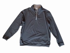 Peter Millar Men s 1/4 Zip Pullover Long Sleeve Shirt, Light Gray, XL