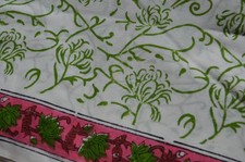 NO TARRIF CHARGES 100 ZK 160 Hand Block Floral Print 100 Cotton 5 Yard Fabric