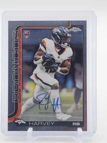 RJ HARVEY 2025 TOPPS CHROME FOOTBALL ROOKIE AUTOGRAPH #RA-RH BRONCOS Q6860