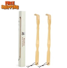 17 Inch Bamboo Back Scratcher 2 Pack Wooden Long Handle Massager Gift Set