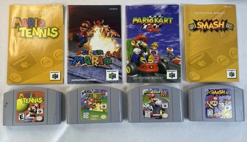 Lot Nintendo 64 Mario Tennis Super Mario 64 Mario Kart Super Smash Bros Free Shi
