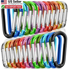 STURME 24PCS 2 Inch Aluminum D Ring Carabiner Clip Set Spring Loaded FROM USA