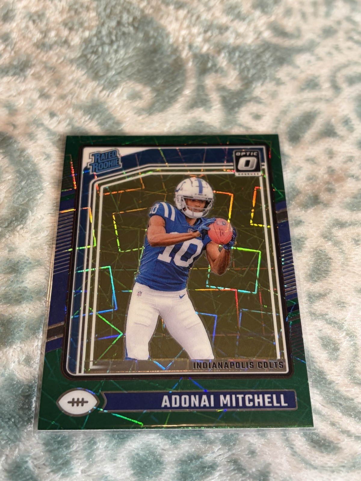 Adonai Mitchell 2024 Donruss Optic #203 Green Velocity Rated Rookie RC