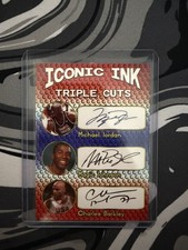 Iconic Ink Triple Cuts Jordan, Magic Johnson, Charles Barkley  Auto