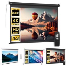 HOMCOM 4:3 Beamer Leinwand Elektrisch Projektionsleinwand