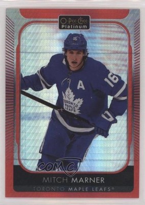 2021-22 O-Pee-Chee Platinum Red Prism 32/199 Mitch Marner #199 bg9