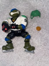 SLAP SHOT LEO TMNT 1991 Vintage Near Complete Action Figure Leonardo Hockey