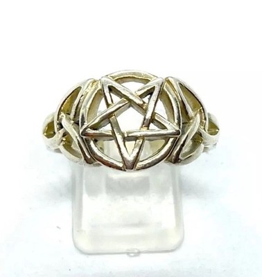 Herren Sterlingsilber Pentakel & keltischer Dreifaltigkeitsknoten Ring W1/2 (US 11 1/2)