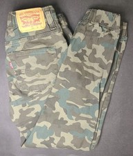 Levis Youth Size 12R Camo Jogger Pants Stretch Slim Elastic Cuff Boys Drawstring