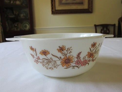 Vtg 1970s Pyrex England James A Jobling COUNTRY AUTUMN 6" Casserole Dish Bowl