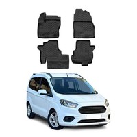 Omac Gummimatten FußMatten FüR Ford Tourneo Courier 2014-2024 TPE Schwarz 4X