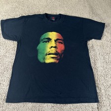 Vtg Bob Marley Shirt Men Large Black Zion Rootswear Made In USA 90s Y2k