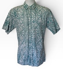 Vtg 90s Mens Store At Sears Hawaiian Tiki Aloha Shirt M 100% Cotton Made In USA