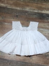 Vintage 1950s Baby Dress Lace Yoke White Cotton 3-6 Months